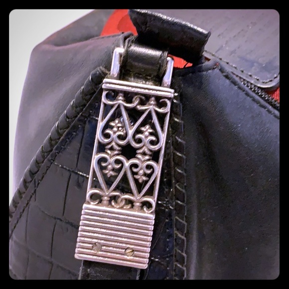 Brighton Black Leather Shoulder Bag NWOT with Beautiful Silver Embellishments - Picture 15 of 16